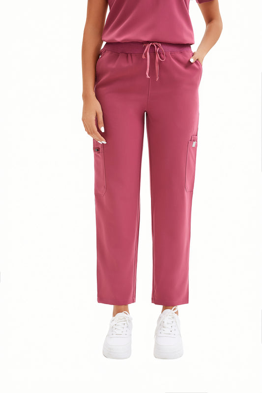 Enwinz Elena Women’s  Scrub Pants - Dark Coral PinkENWINZ Scrubs- Shop Medical Uniforms