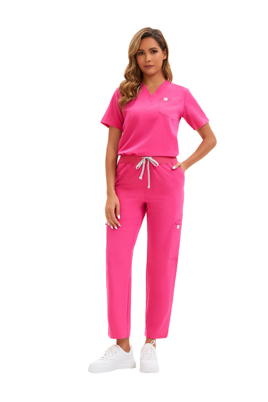 Enwinz Elena One Pocket Top Scrub Set – Fuchsia pink | All-Day ComfortENWINZ Scrubs- Shop Medical Uniforms