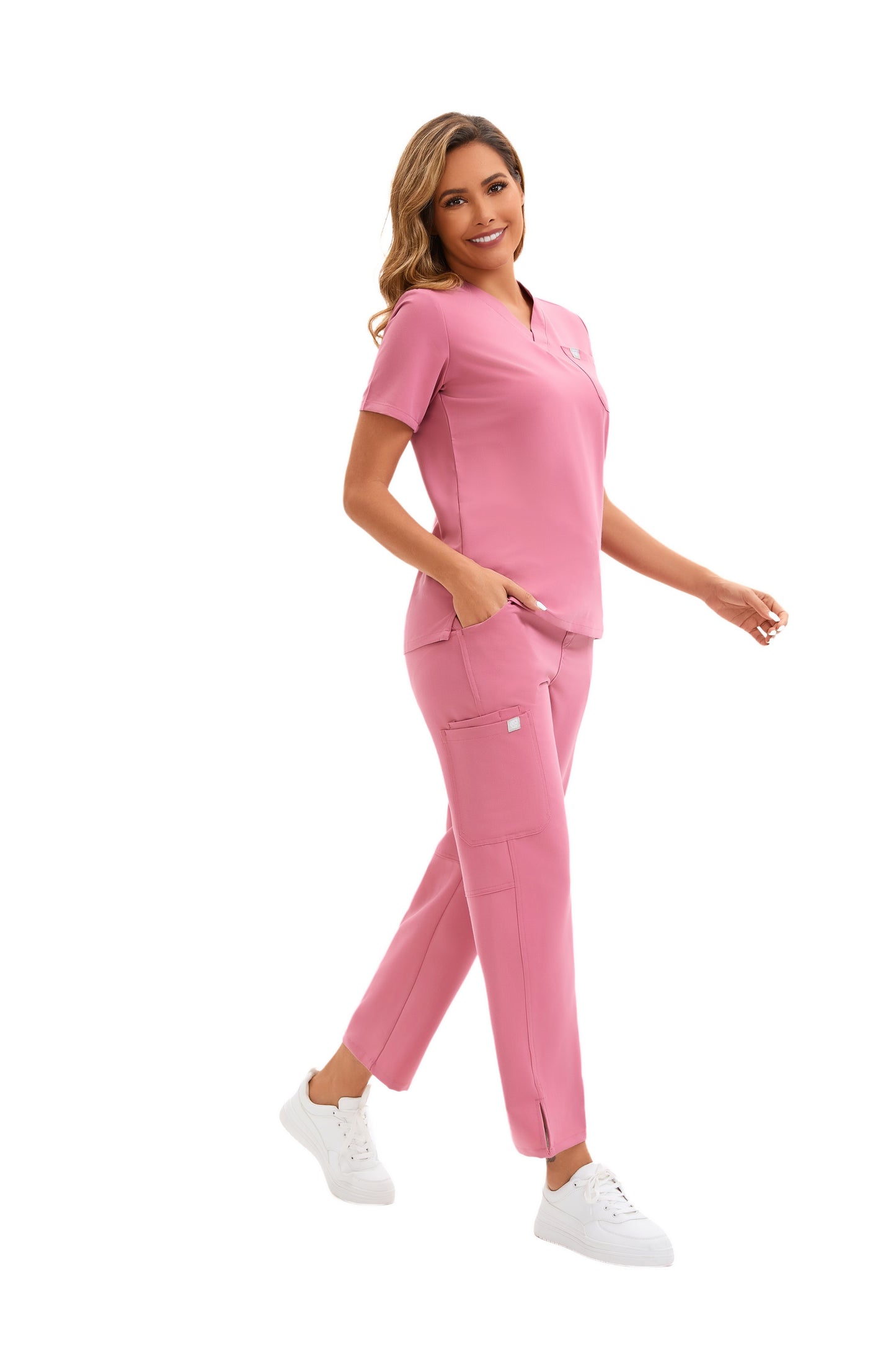 Enwinz ElenaFlex™ Women’s Scrub Top – Modern Fit | 4-Way Stretch | All-Day Comfort