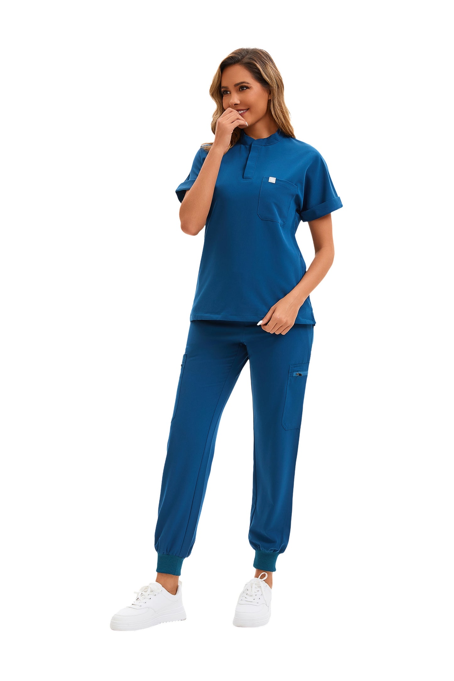 Enwinz Serena Women's Scrub Set –Deep Reef- 4-Way Stretch | Wrinkle-Resistant | Ultra-Soft Fit