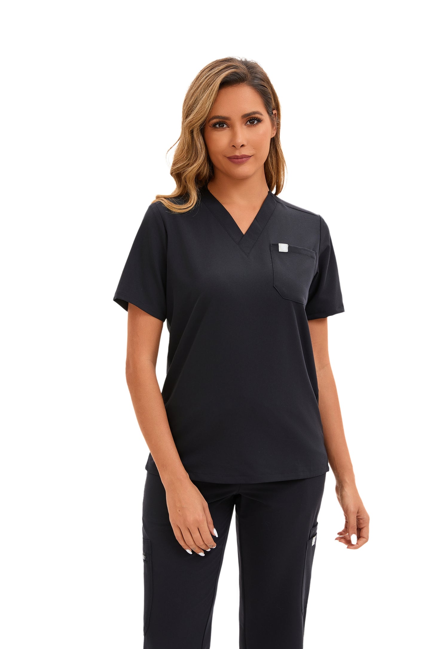 Enwinz Elena Black Scrub Top