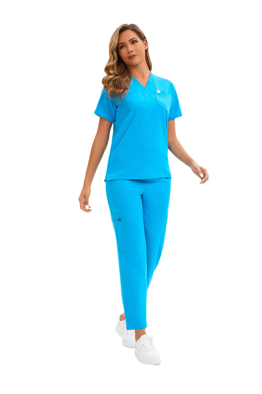 Enwinz Elena One Pocket Scrub Top - Sky BlueENWINZ Scrubs- Shop Medical Uniforms