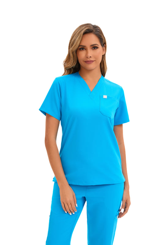Enwinz Elena One Pocket Scrub Top - Sky BlueENWINZ Scrubs- Shop Medical Uniforms