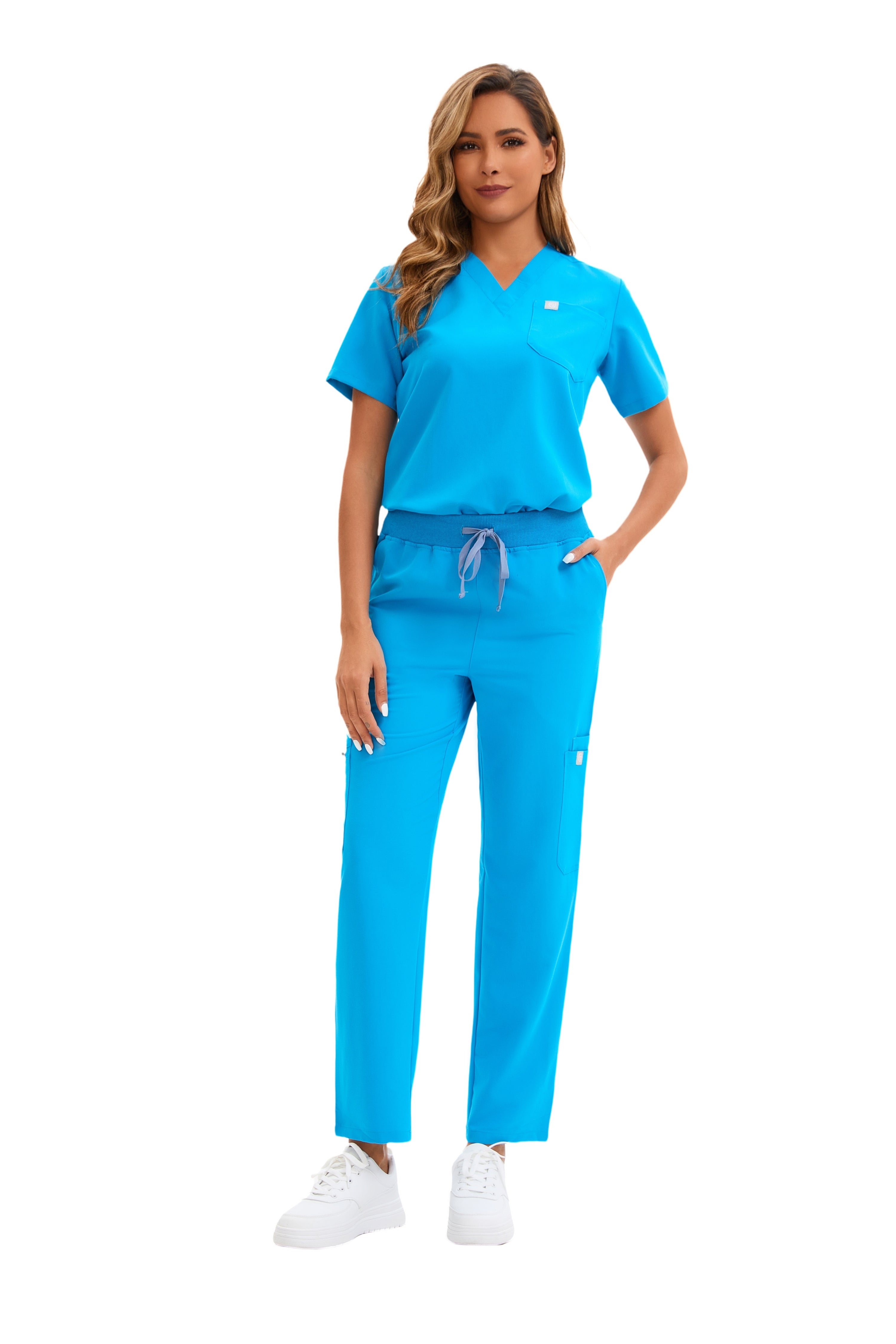 Enwinz Elena One Pocket Scrub Top - Sky Blue