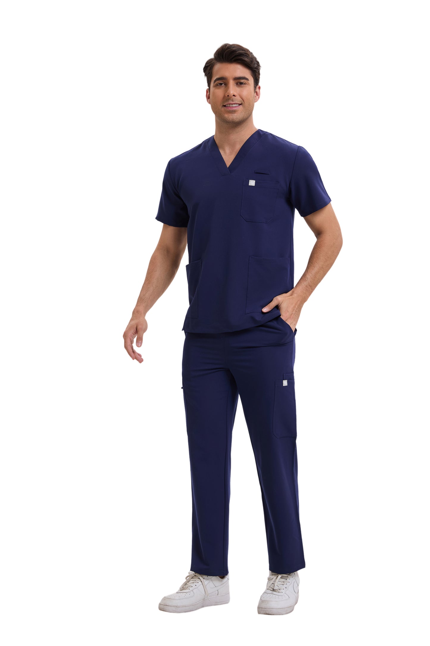Enwinz Prime Men’s Navy Blue Scrub Set – Performance Fit | Durable Comfort | All-Day Mobility
