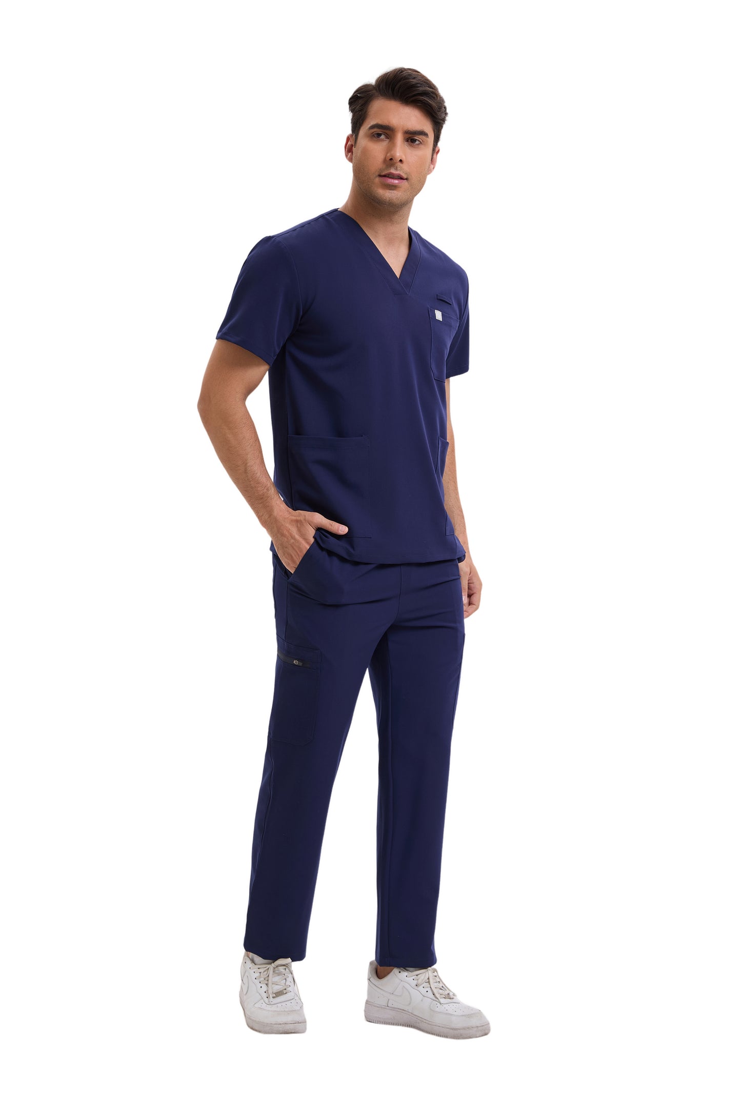 Enwinz Prime Men’s Navy Blue Scrub Set – Performance Fit | Durable Comfort | All-Day Mobility