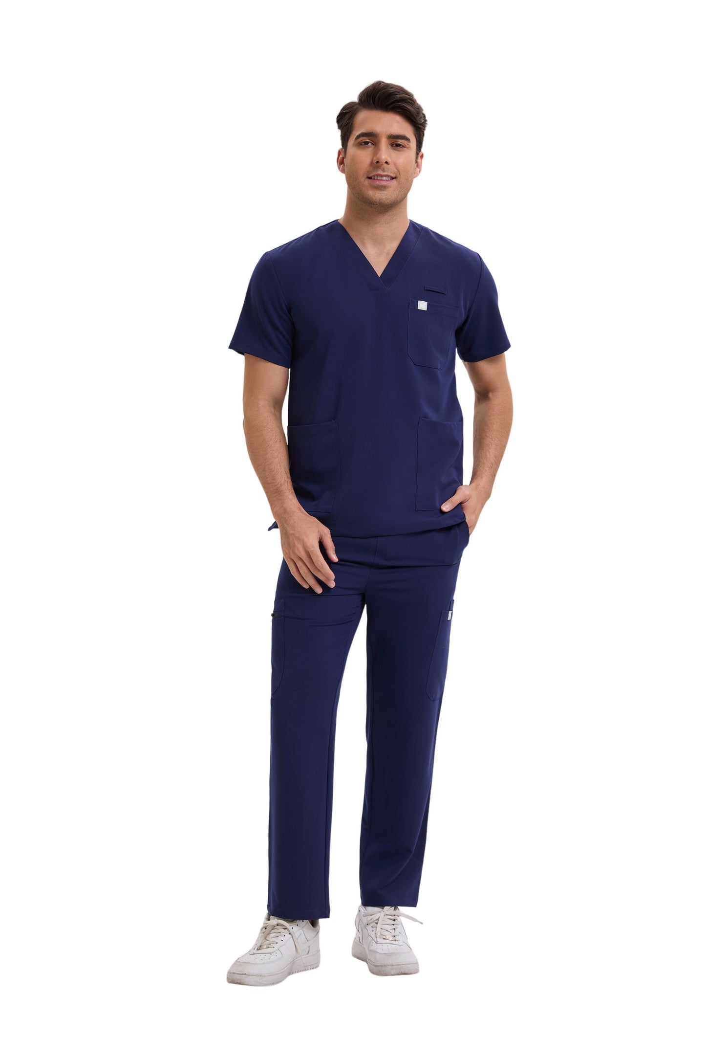 Enwinz Prime Men’s Navy Blue Scrub Set – Performance Fit | Durable Comfort | All-Day Mobility