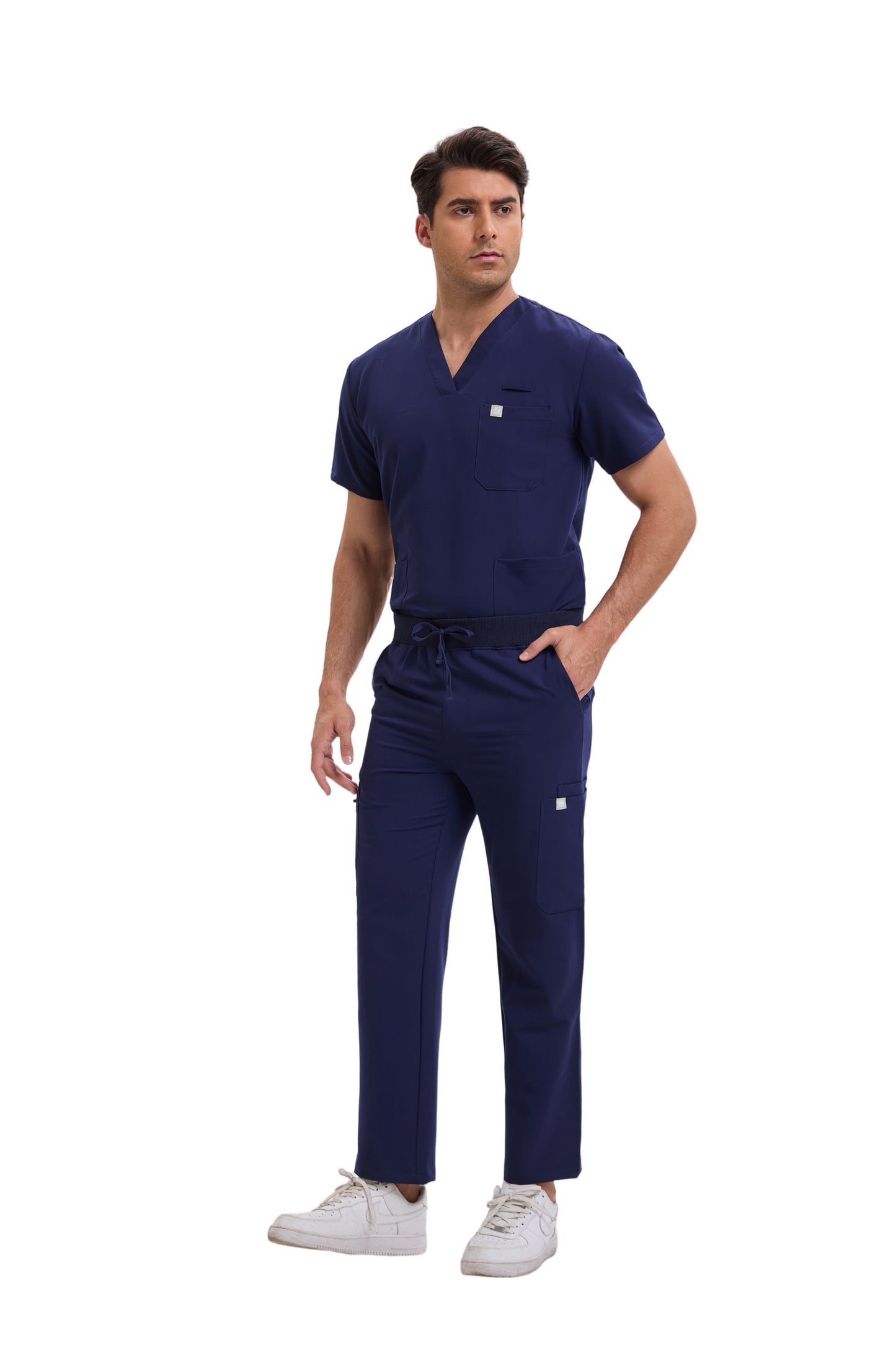 Enwinz Prime Men’s Navy Blue Scrub Set – Performance Fit | Durable Comfort | All-Day Mobility