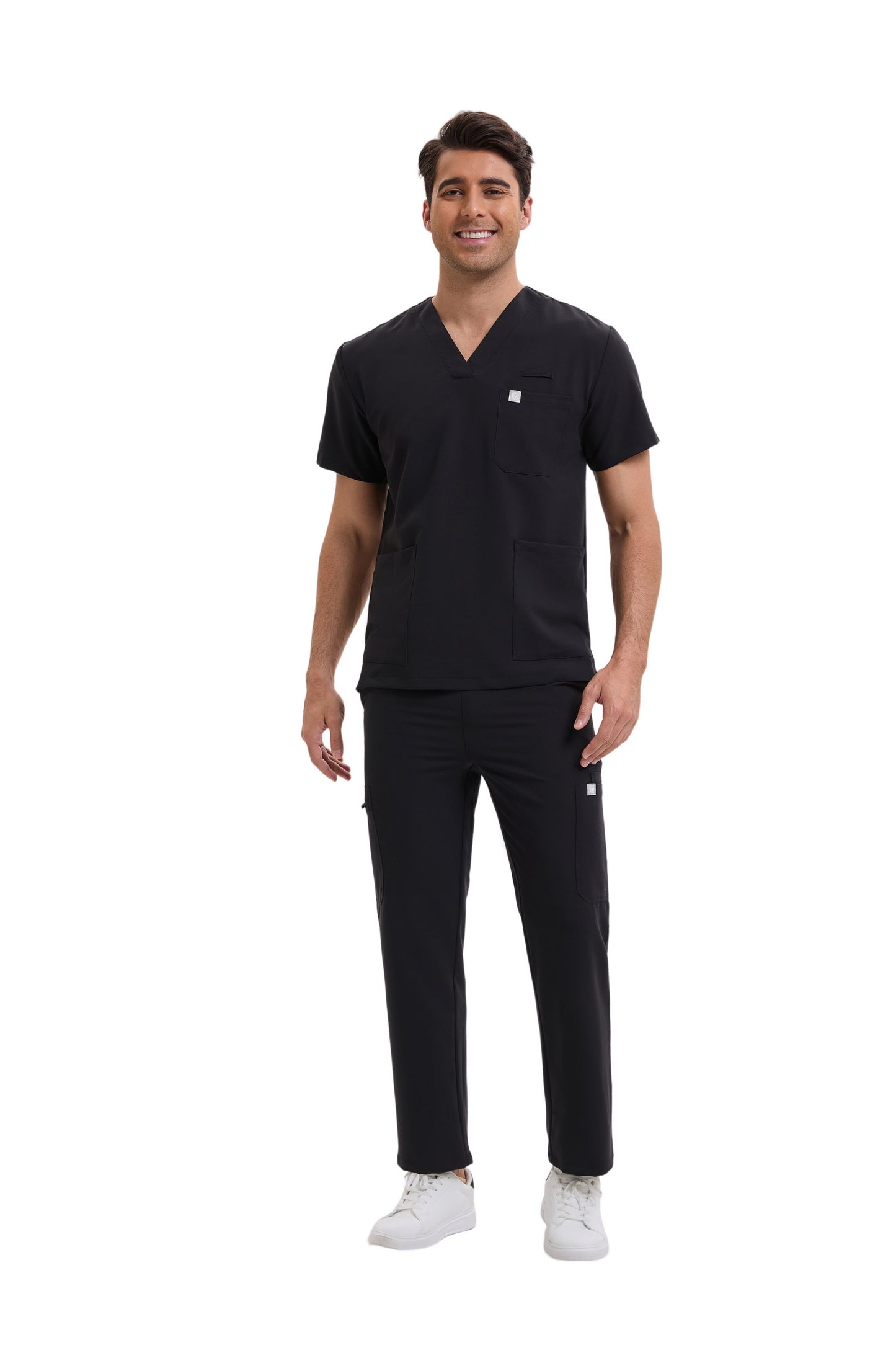 Enwinz Prime Men’s Black Scrub Set – Performance Fit | Durable Comfort | All-Day Mobility