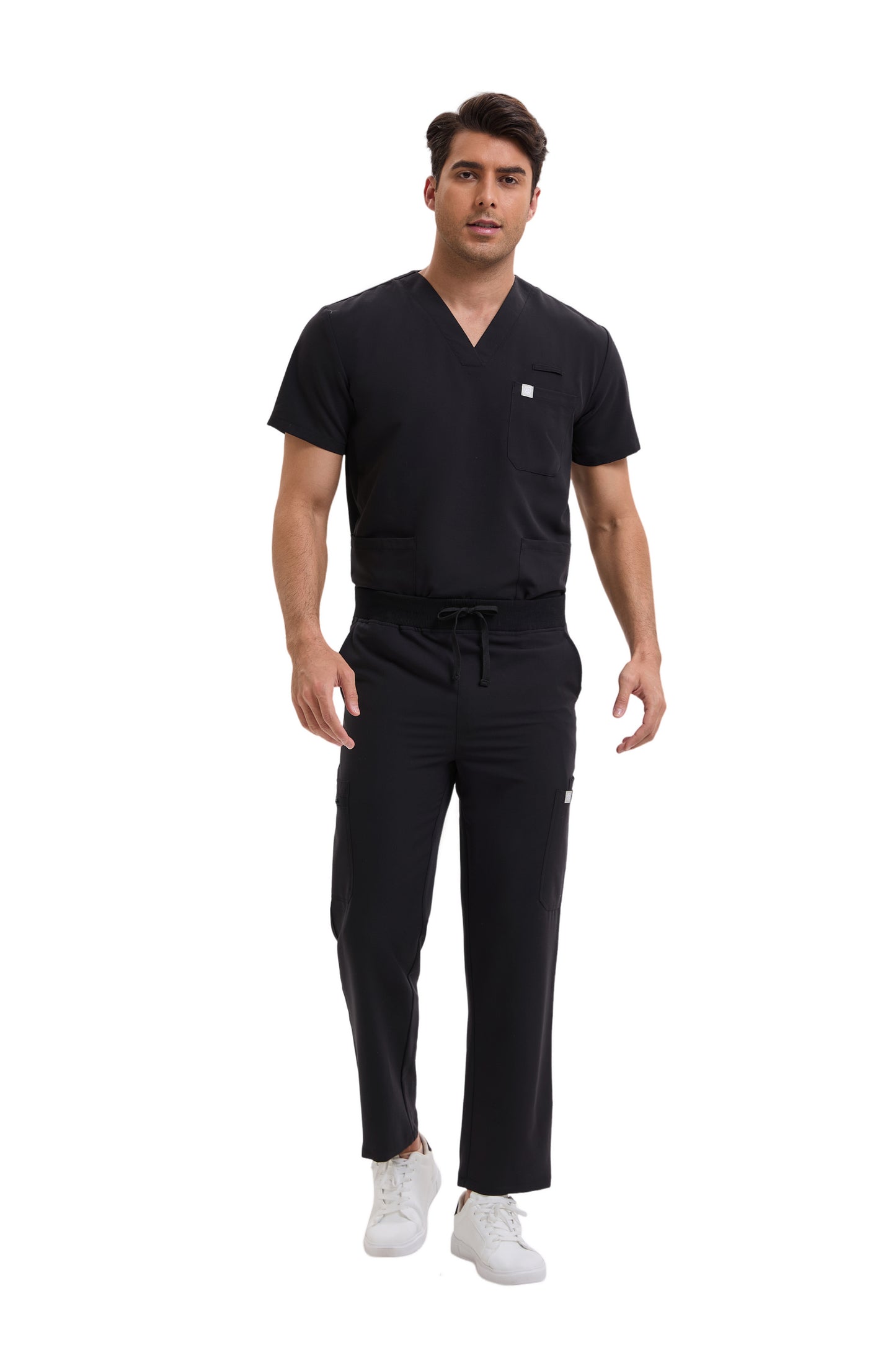 Enwinz Prime Men’s Black Scrub Set – Performance Fit | Durable Comfort | All-Day Mobility