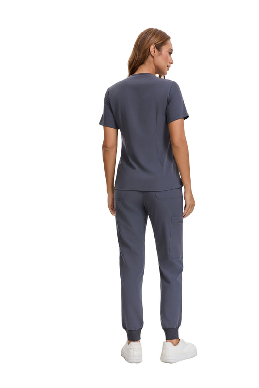 Enwinz Elora Women Scrub Top - GreyENWINZ Scrubs- Shop Medical Uniforms
