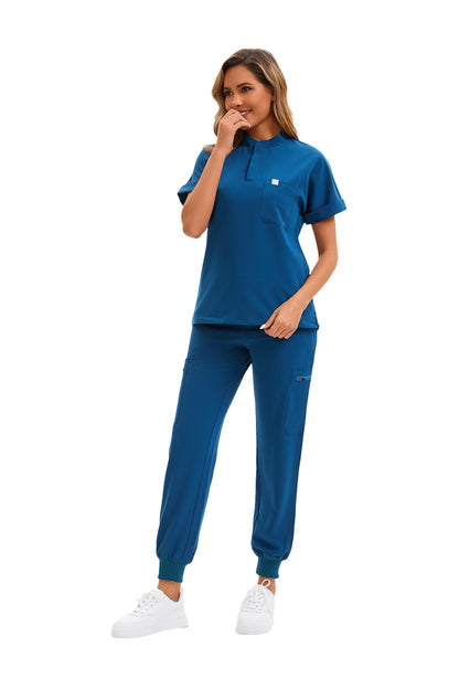 Enwinz Serena Women's Scrub Set –Deep Reef- 4-Way Stretch | Wrinkle-Resistant | Ultra-Soft Fit