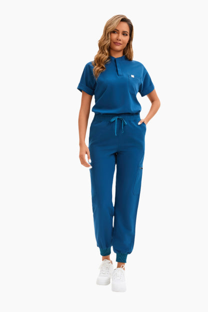 Enwinz Serena Women's Scrub Set –Deep Reef- 4-Way Stretch | Wrinkle-Resistant | Ultra-Soft Fit