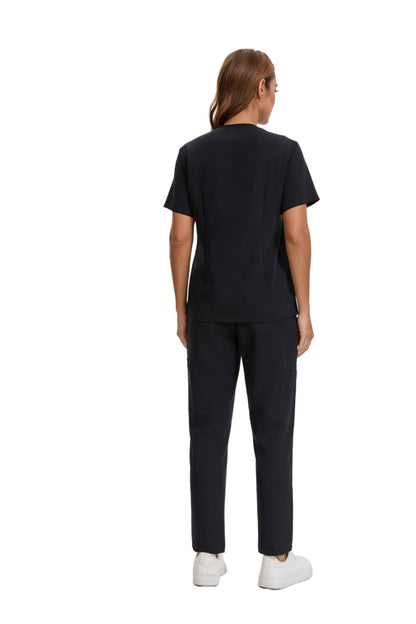 Enwinz Elena One Pocket Top Black Scrub Set