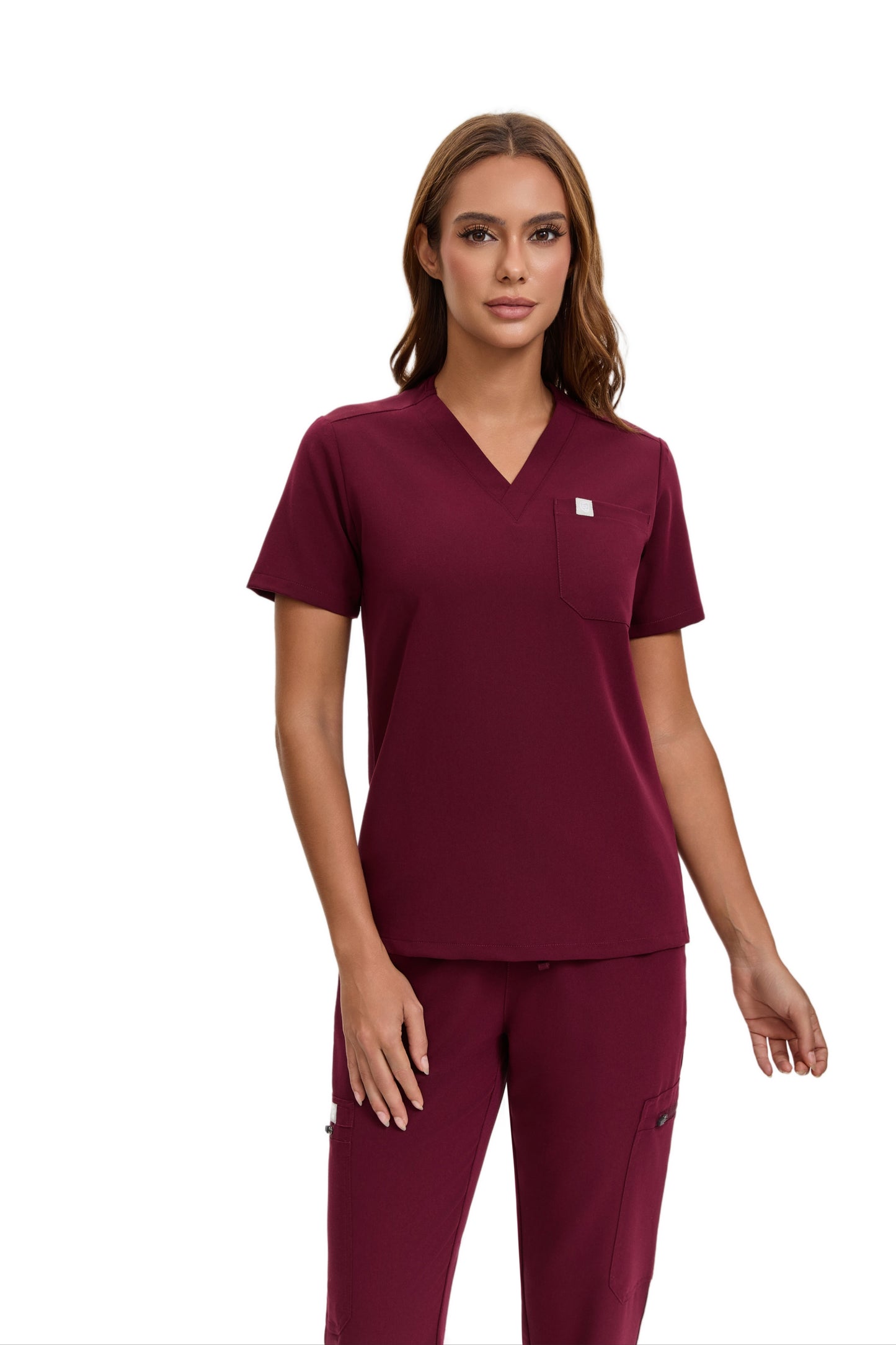 Enwinz Elena Jogger Scrub Set - Red Wine