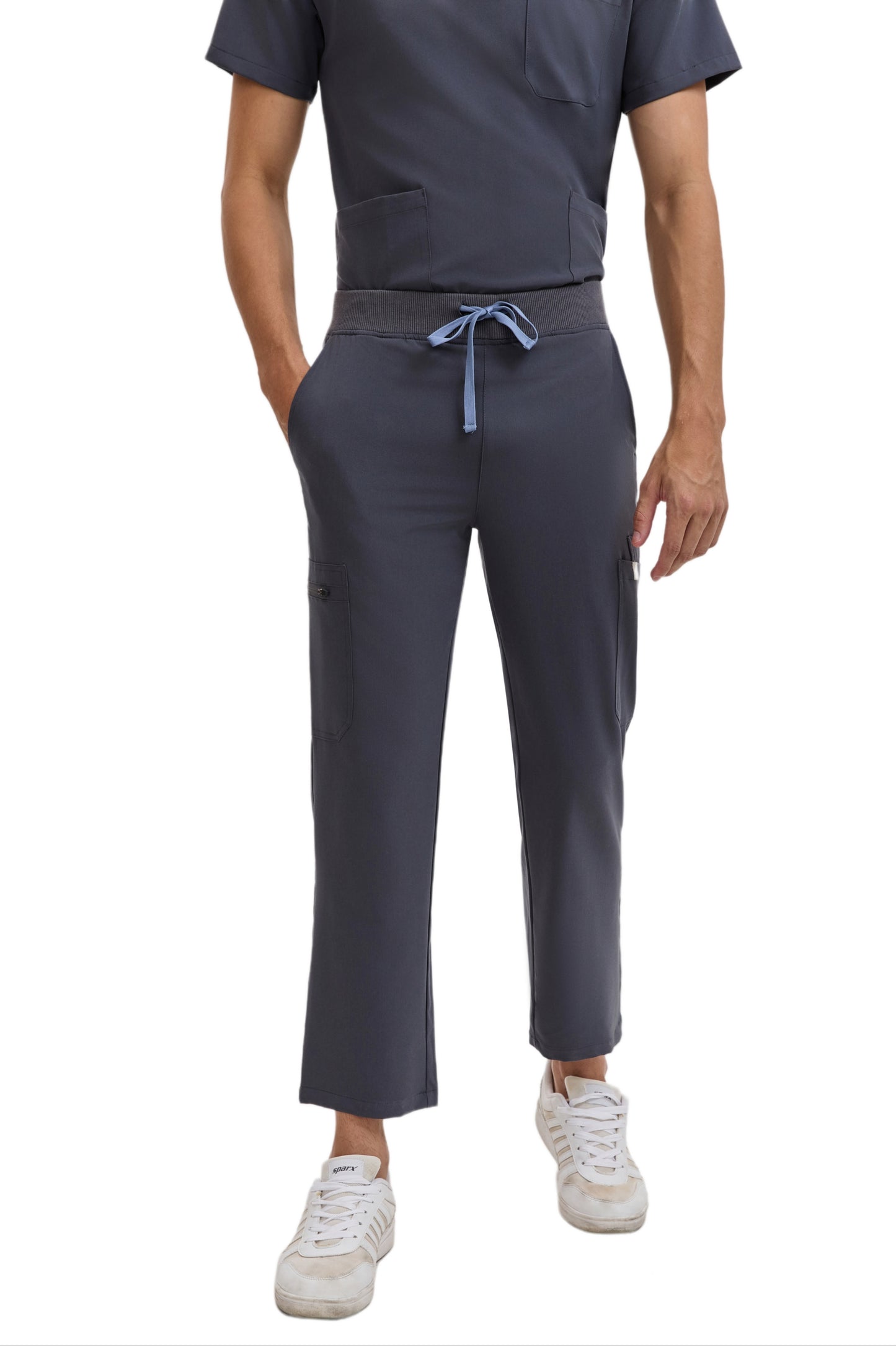 Enwinz Prime Men’s Grey Scrub Set – Performance Fit | Durable Comfort | All-Day Mobility