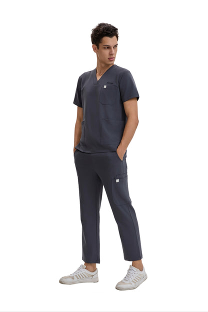 Enwinz Prime Men’s Grey Scrub Set – Performance Fit | Durable Comfort | All-Day Mobility