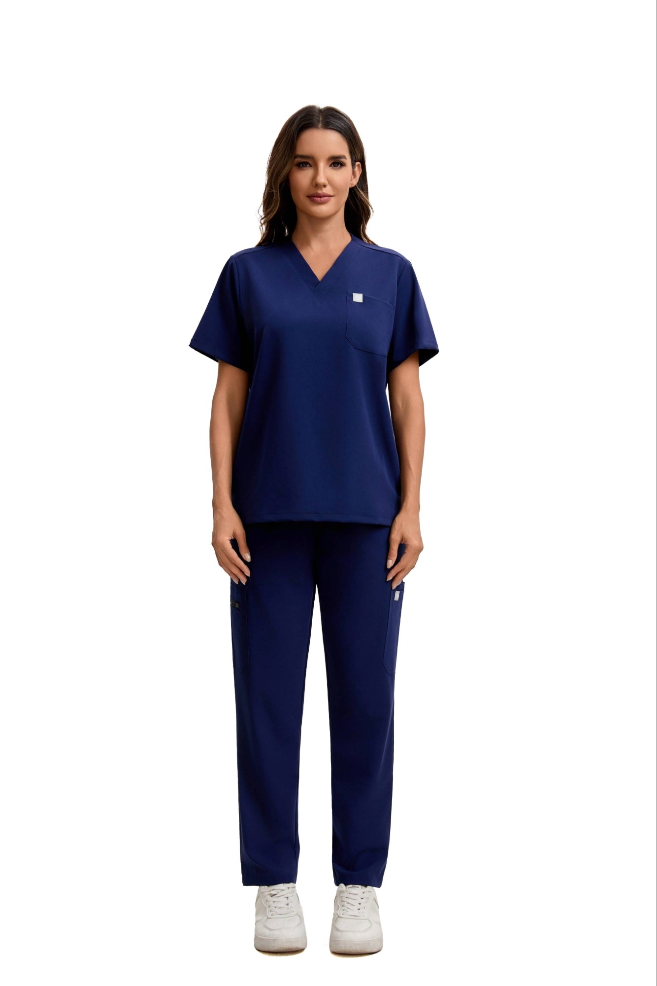 ENWINZ Elena Women’s Navy Blue Scrub Set | Premium Stretch Medical Uniform