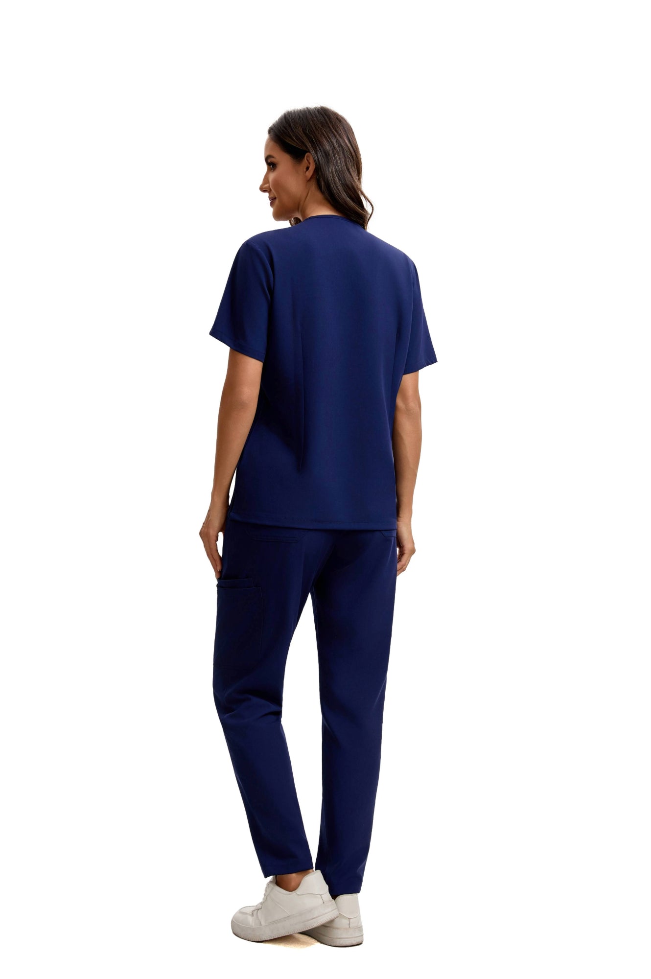 ENWINZ Elena Women’s Navy Blue Scrub Set | Premium Stretch Medical Uniform