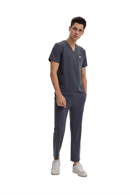 Enwinz Prime Men’s Grey Scrub Set – Performance Fit | Durable Comfort | All-Day Mobility