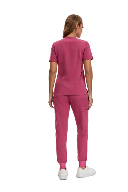 Enwinz Elena Women Jogger Scrub Set - Coral Pink