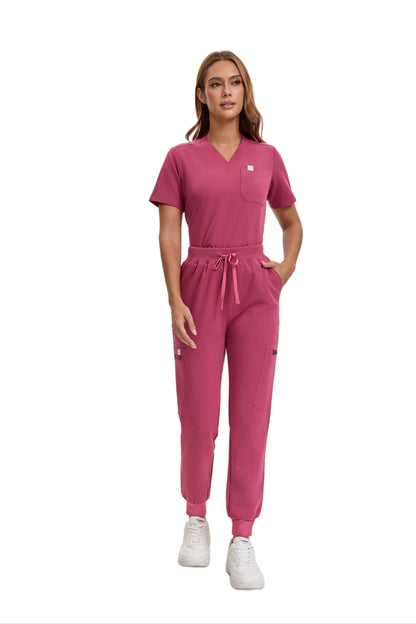 Enwinz Elena Women Jogger Scrub Set - Coral Pink