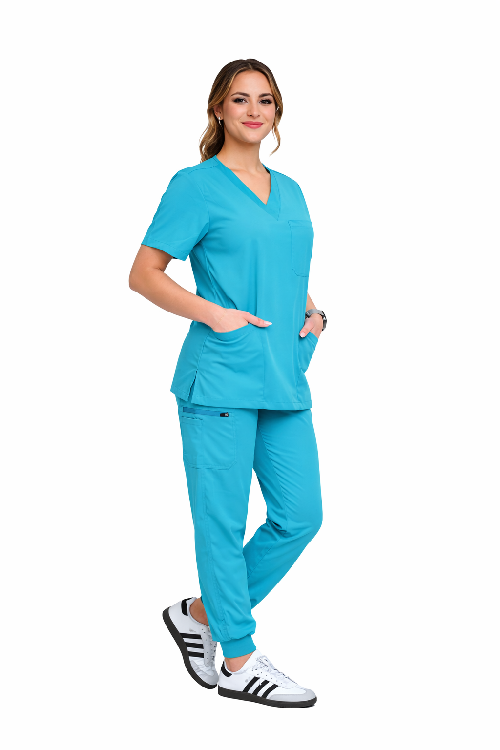 Enwinz Modern Classic Women’s Scrub Set – Teal Blue