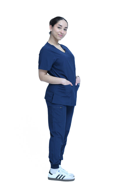 womens scrub set navy blue